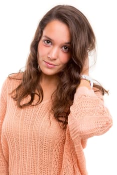 Studio shot of a beautiful young casual woman