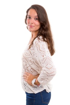 Studio shot of a beautiful young casual woman