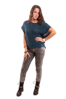 Studio shot of a beautiful young casual woman