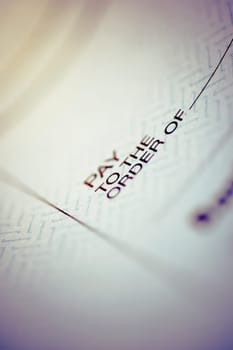 Close_up of a cheque