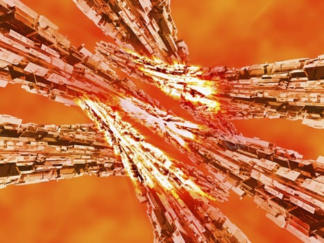 Abstract pattern on an orange background
