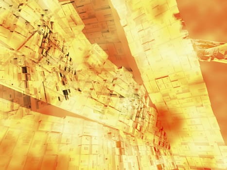 Aerial view of futuristic buildings