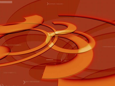 Circles and semi-circles on a red background