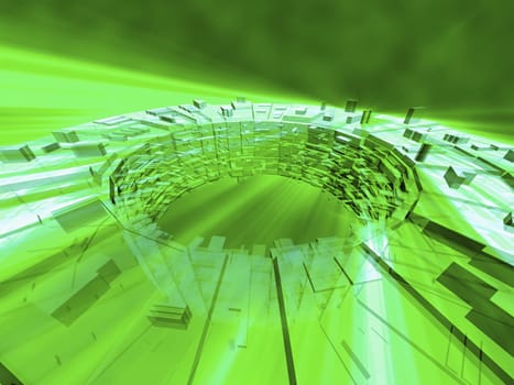 Abstract pattern on a green background