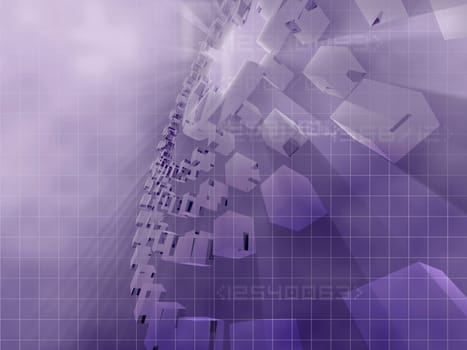 3-d pattern on a purple background