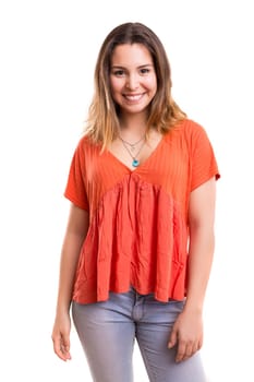 Studio shot of a beautiful young casual woman