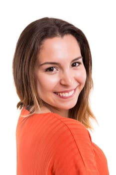 Studio shot of a beautiful young casual woman