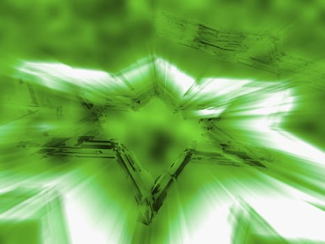 Star shape pattern on a green background
