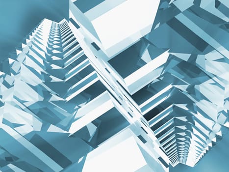 Low angle view of futuristic buildings