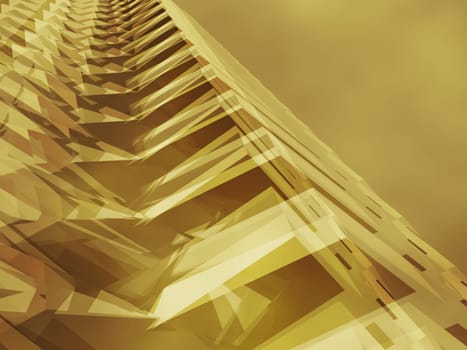 Low angle view of a futuristic building