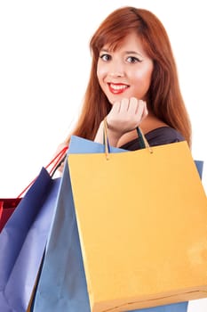 Young and beautiful woman with shopping bags