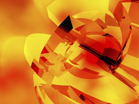3-d pattern on an orange background