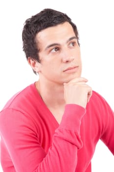 Young casual boy posing isolated