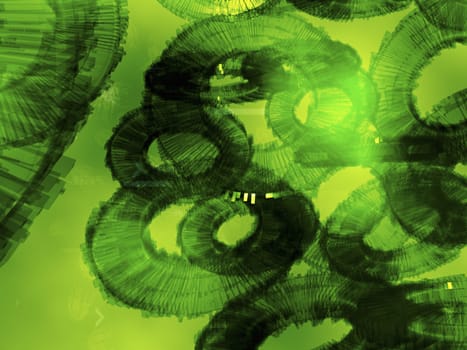 Circular pattern on a green background