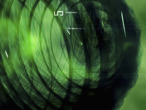 Spiral pattern on a green background