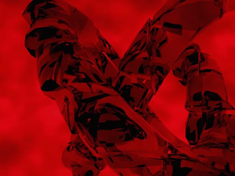 3-d pattern on a red background
