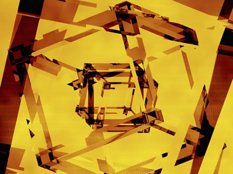 3-d pattern on a yellow background