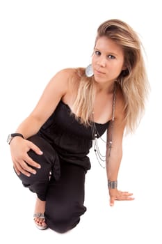 Young and beautiful woman posing - isolated