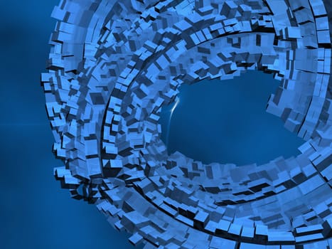 3-d pattern on a blue background