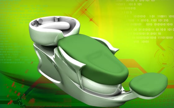 Digital illustration of Shampoo bed in colour background
