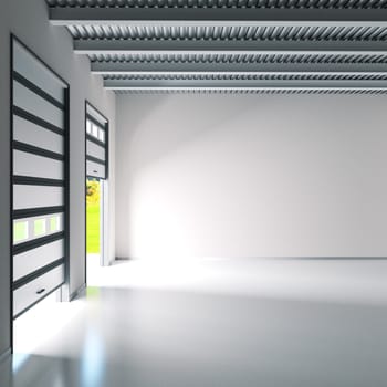 Small hall with roller doors