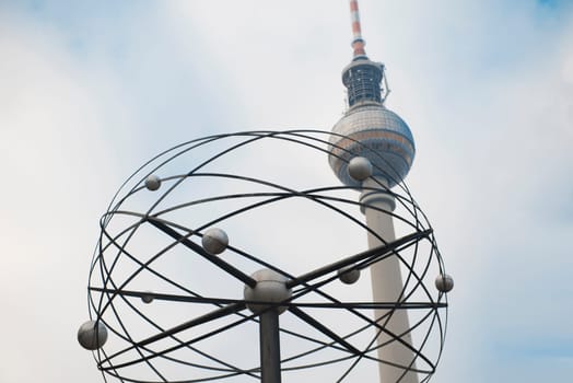 DECEMBER, 2014 - BERLIN, GERMANY: View on Berlin TV Tower from the street