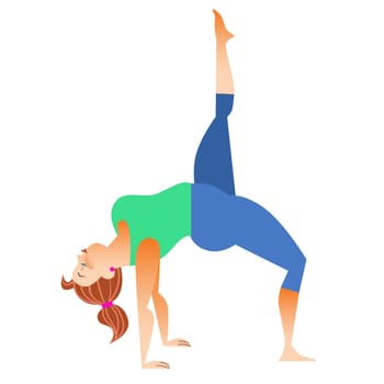 Conventional bit thick woman does yoga. Health care and spiritual. Yoga alphabet. The Letter L