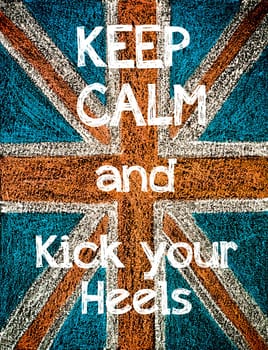 United Kingdom (British Union jack) flag, hand drawing with chalk on blackboard, vintage concept