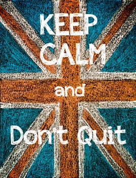 United Kingdom (British Union jack) flag, hand drawing with chalk on blackboard, vintage concept
