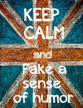 United Kingdom (British Union jack) flag, hand drawing with chalk on blackboard, vintage concept