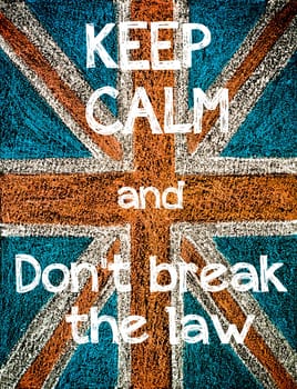 United Kingdom (British Union jack) flag, hand drawing with chalk on blackboard, vintage concept