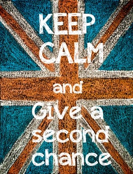 United Kingdom (British Union jack) flag, hand drawing with chalk on blackboard, vintage concept