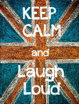 United Kingdom (British Union jack) flag, hand drawing with chalk on blackboard, vintage concept