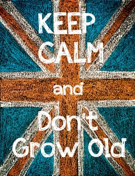 United Kingdom (British Union jack) flag, hand drawing with chalk on blackboard, vintage concept