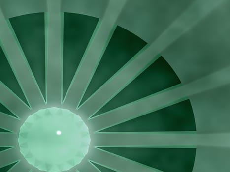 Wheel on a green background