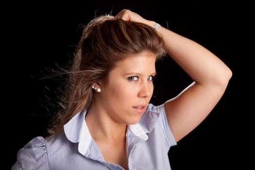 Young casual woman portrait - isolated
