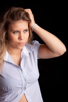 Young and beautiful woman posing - isolated