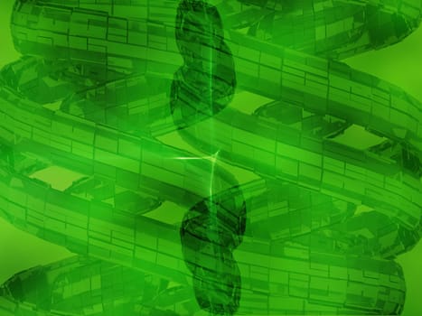 Spiral pattern on a green background