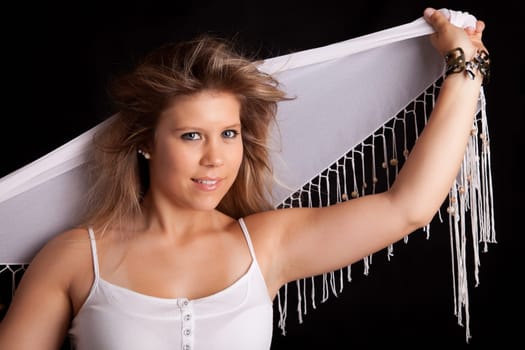 Young and beautiful woman posing - isolated
