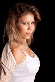 Young casual woman portrait - isolated