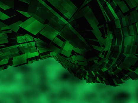 3-d pattern on a green background