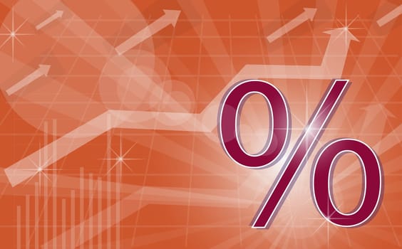 Percentage sign and arrows