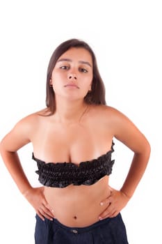 Young and beautiful woman posing - isolated