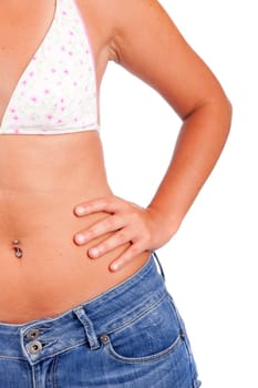 Young woman in bikini - posing isolated