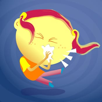 Girl sneezing