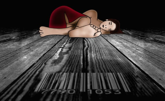 Woman lying on the floor