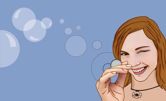 Woman rolling a coin between her fingers