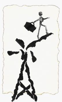 Figurine of a person carrying a briefcase