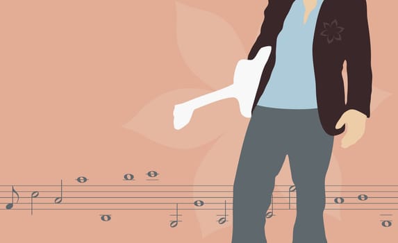 Person holding a guitar