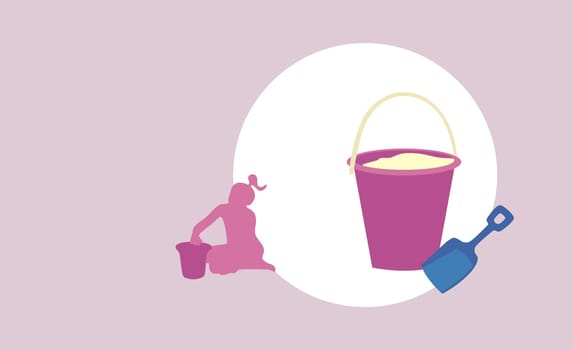 Pail and a shovel